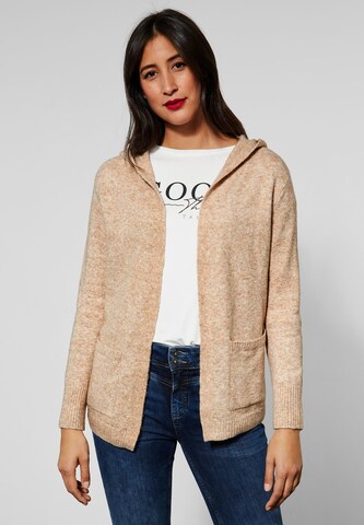 STREET ONE Gebreid vest in Beige: voorkant