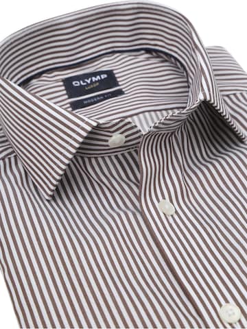 OLYMP Regular Fit Hemd 'Luxor'‌‌‌‌‌ in Braun