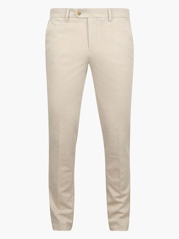 Suitable Slim fit Trousers with creases in Beige: front