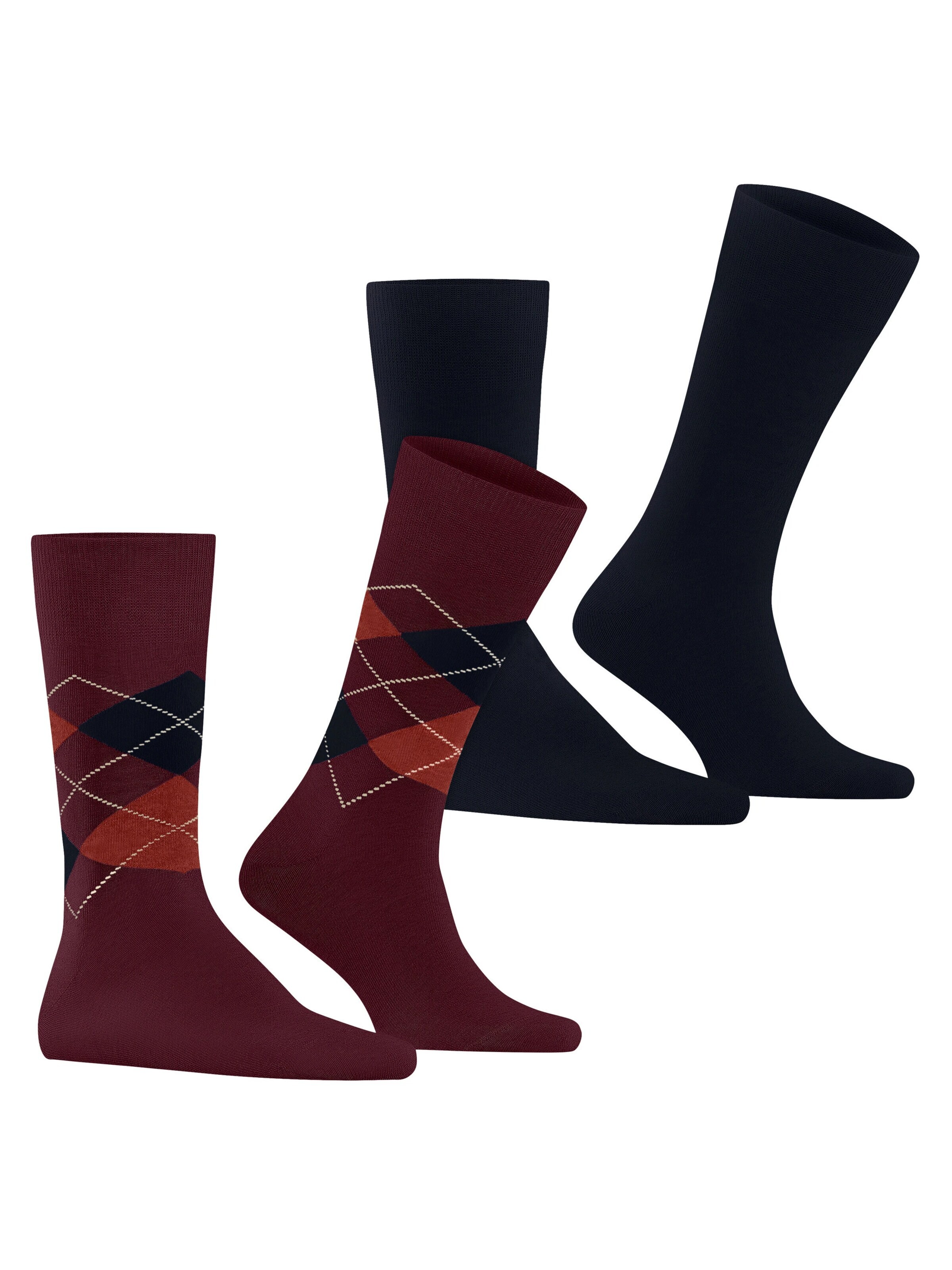 BURLINGTON Socks 'Everyday Argyle Mix 2-Pack' in Purple