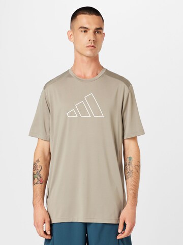 smėlio ADIDAS PERFORMANCE Sportiniai marškinėliai 'Train Icons': priekis