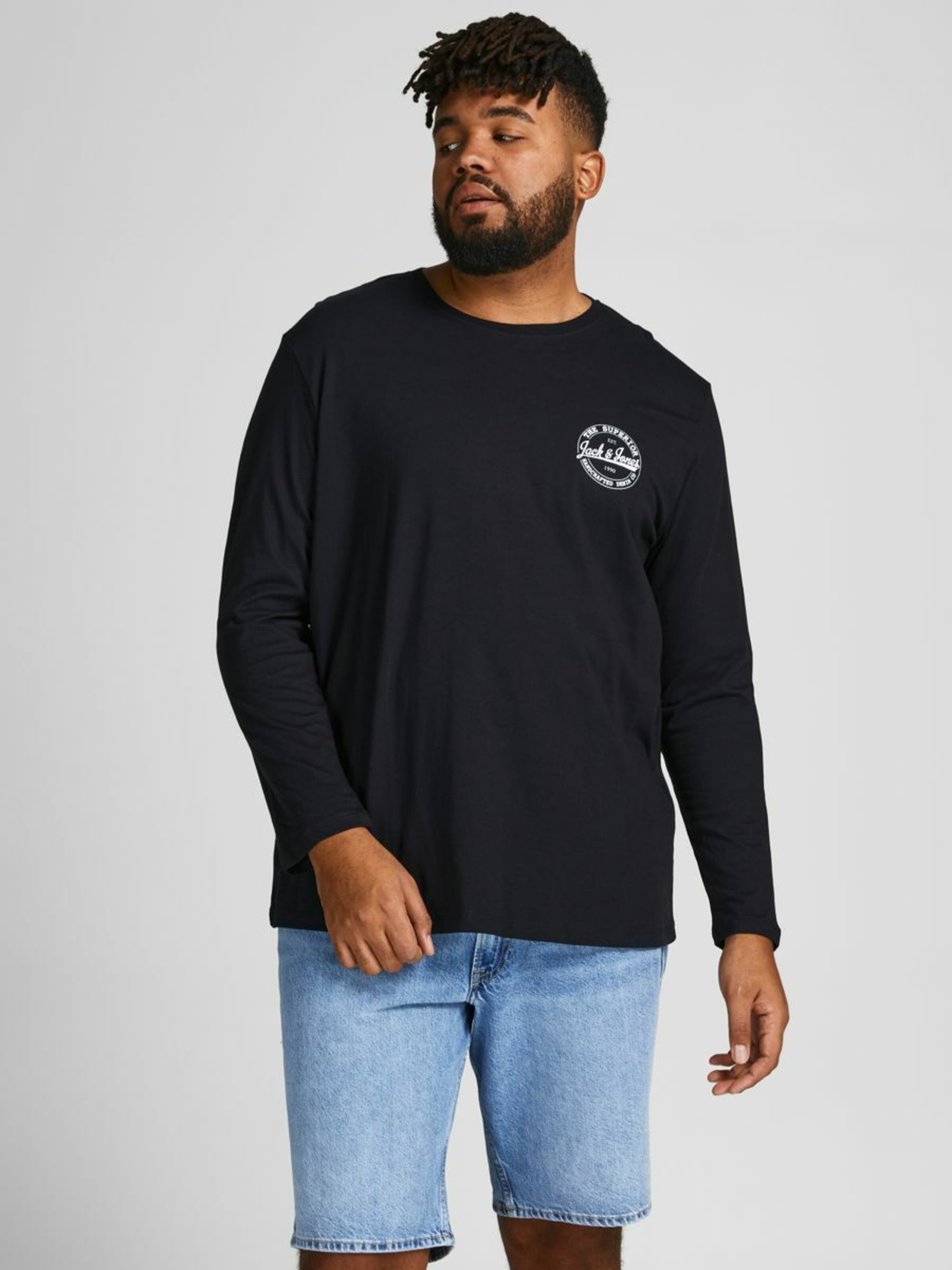 Männer Shirts Jack & Jones Plus Shirt in Navy, Schwarz - KA12982 Männer Shirts Jack & Jones Plus Shirt in Navy, Schwarz - KA12982