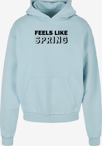 Merchcode Sweatshirt 'Spring - Feels Like' in Blue: front