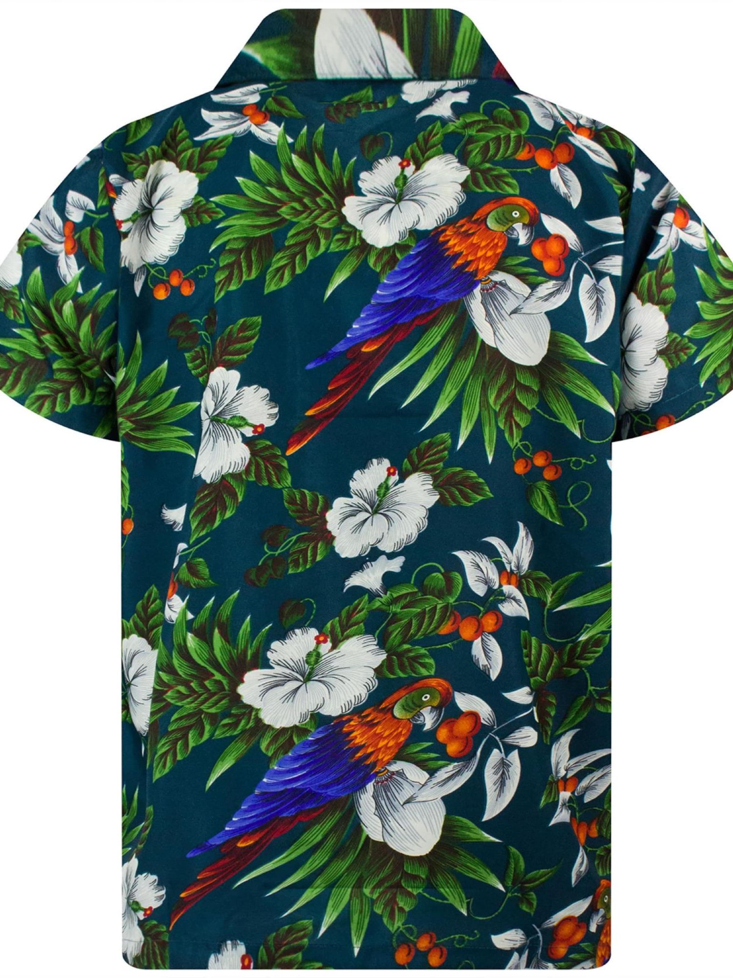 King Kameha Shirt 'Cherryparrot' in Groen