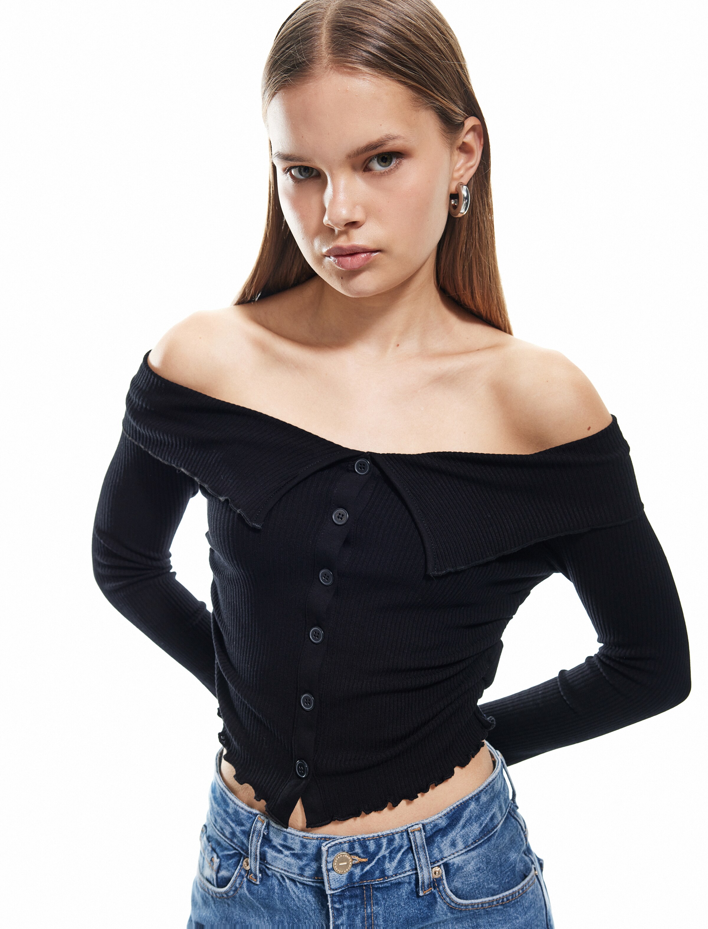 Koton Shirt in Zwart: voorkant