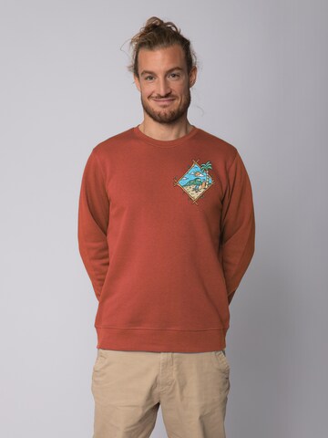 Watapparel Sweatshirt 'Beach is calling' in Braun: Vorderseite