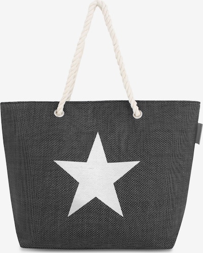 normani Strandtasche in schwarz / weiß, Produktansicht