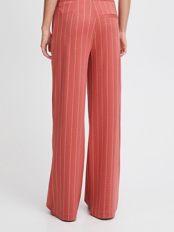 ICHI - Pierna ancha Pantalón ' Ruti ' en rojo