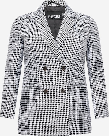 PIECES Curve Blazer in White: front