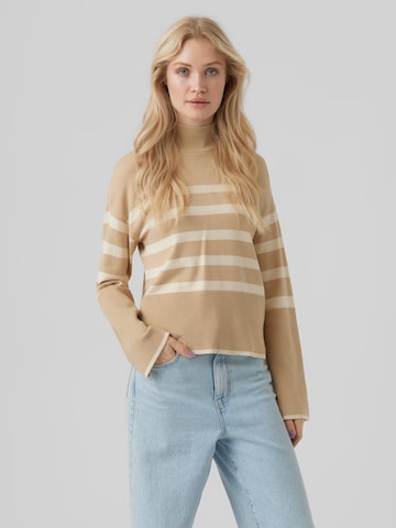 VERO MODA Sweater 'HAPPINESS' in Brown: front