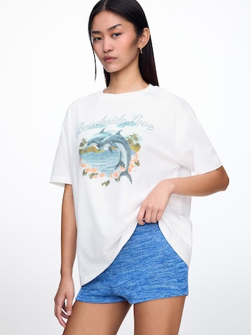 T-shirt Pull&Bear en blanc