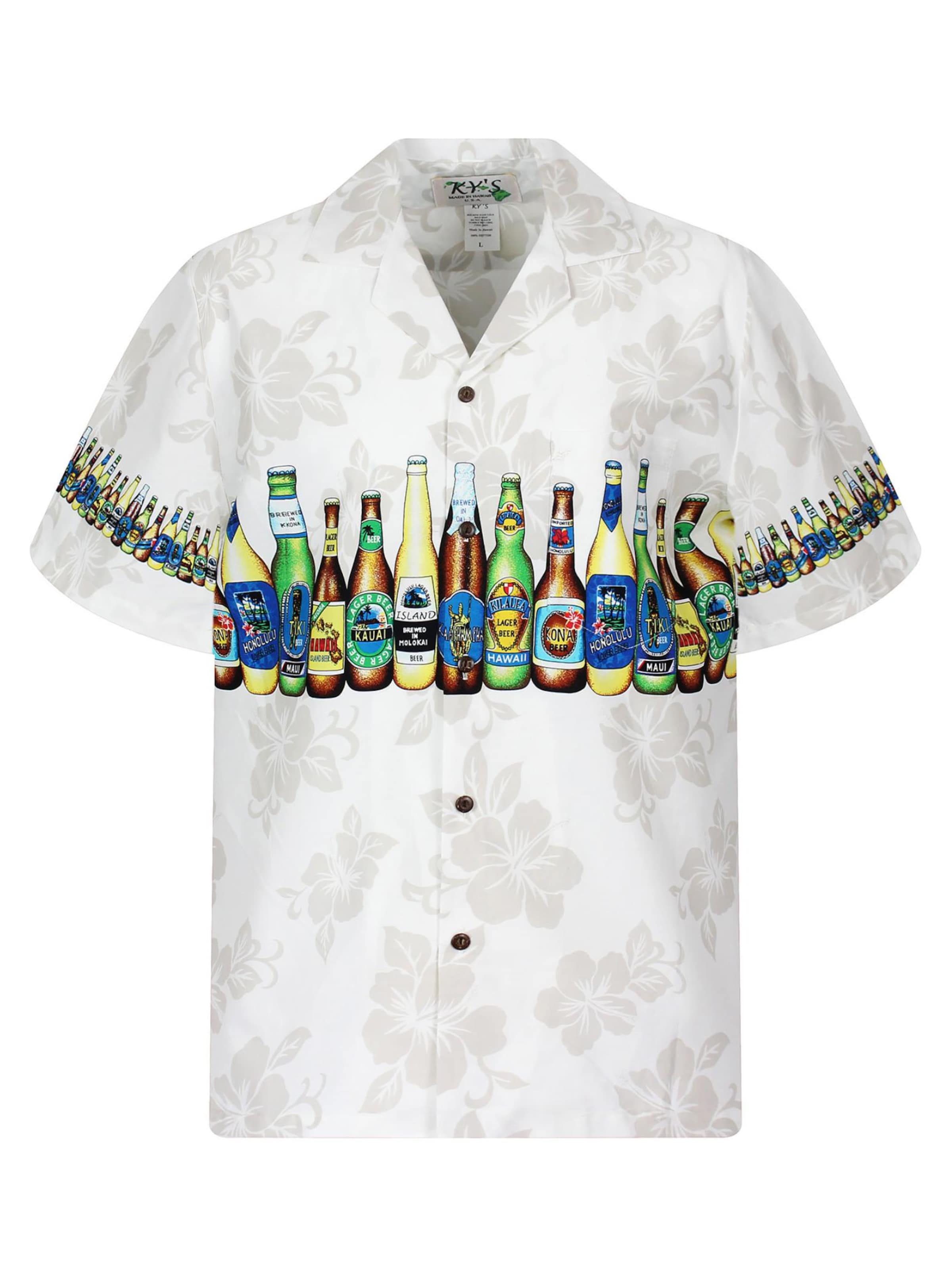 KY's Hemd 'Bierflaschen Brustdruck'‌‌‌‌‌‌‌‌‌ in weiß, Produktansicht