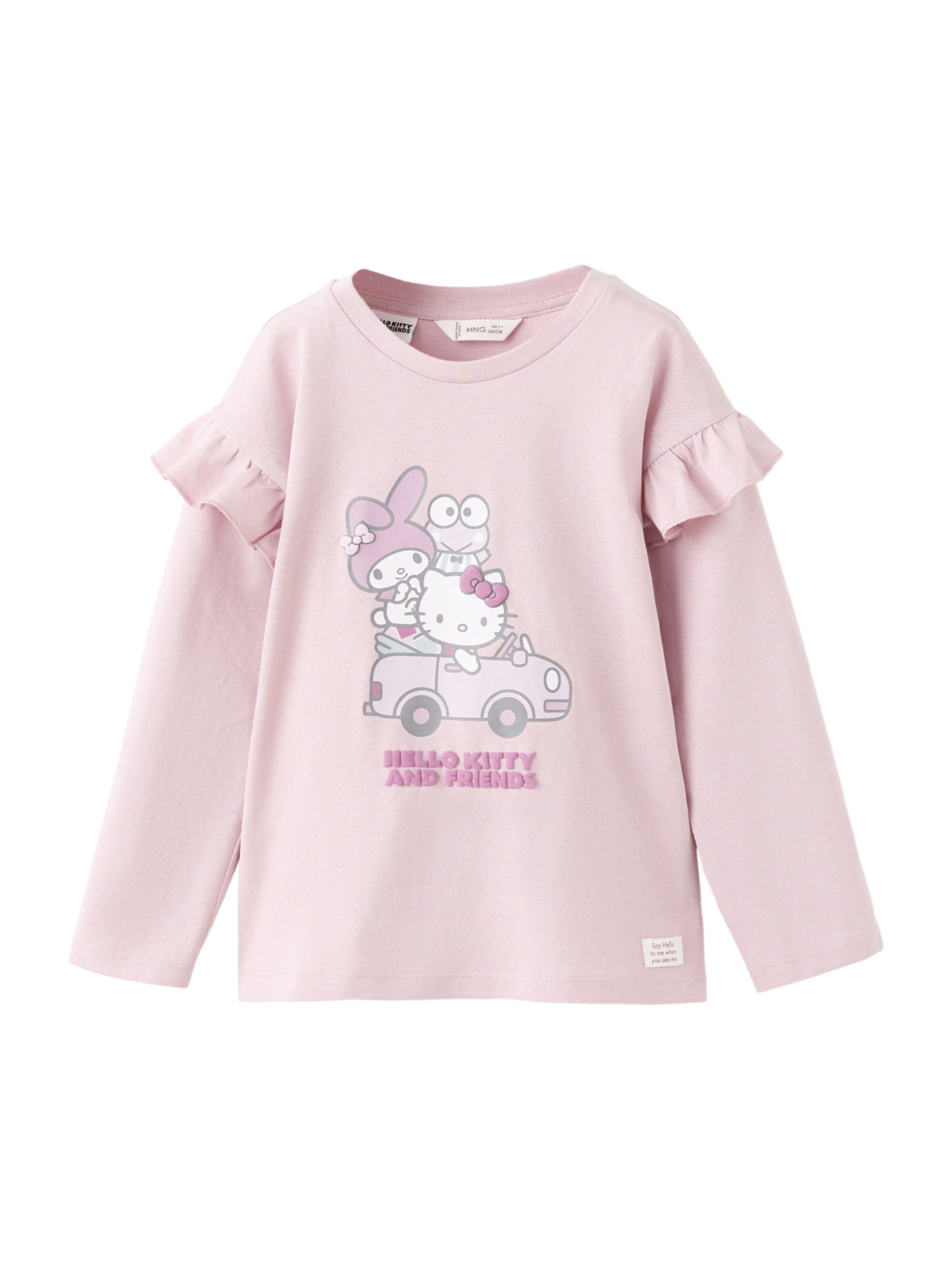 MANGO KIDSMajica 'HKCAR' - roza boja: prednji dio