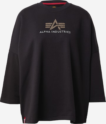 ALPHA INDUSTRIESSweater majica 'Crystal' - crna boja: prednji dio