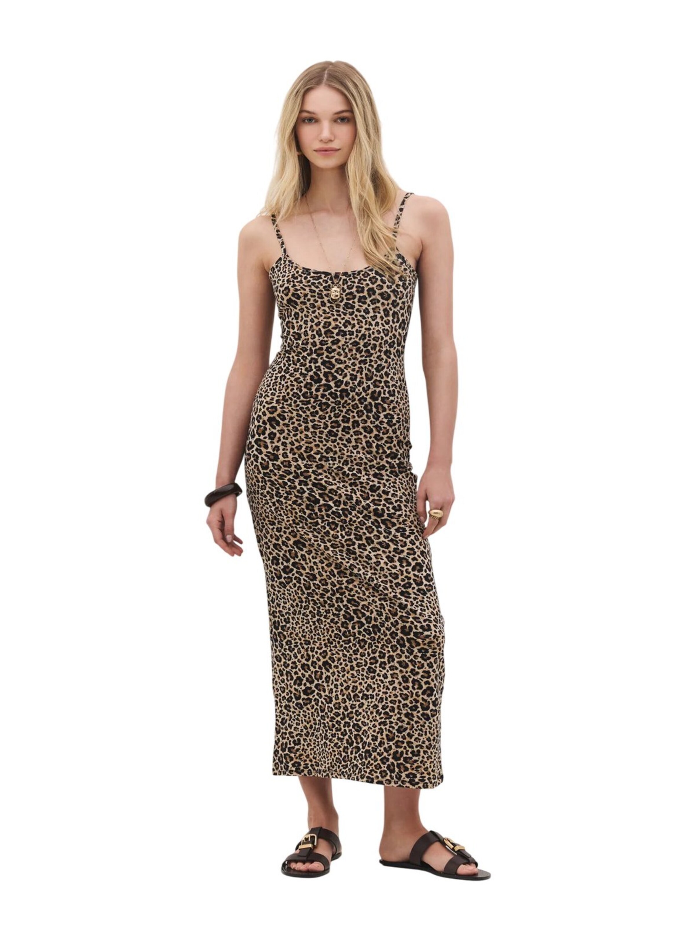 No Matter What Dress in Beige: front