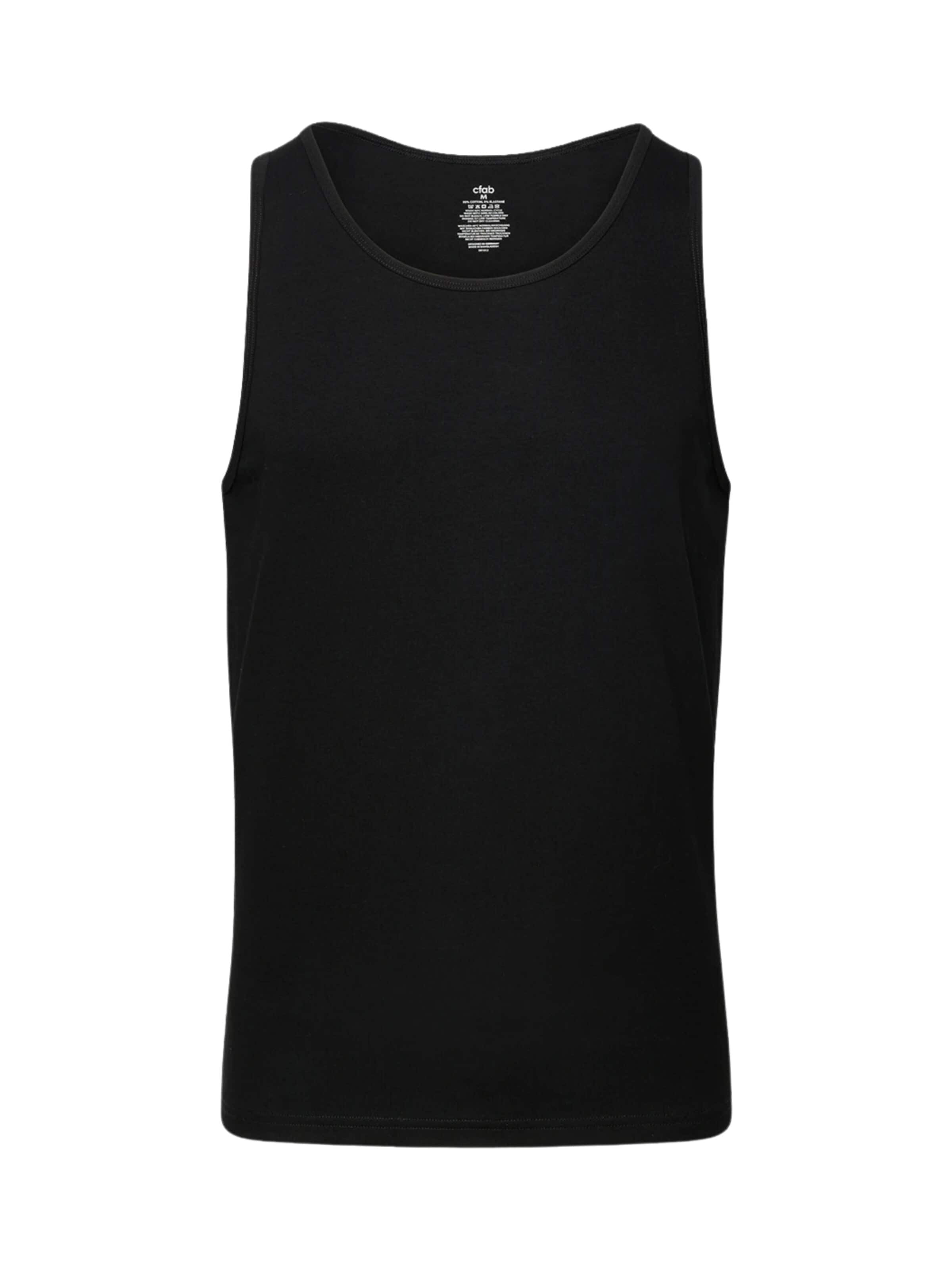 cfab (formerly creamy fabrics) Onderhemd 'Cotton Herren Unterhemd' in Zwart: voorkant
