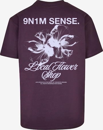 9N1M SENSE T-Shirt 'Local Flower Shop' in Lila