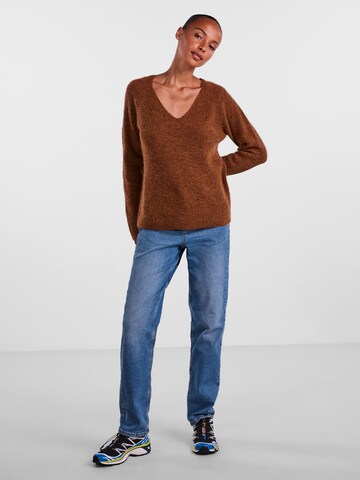 PIECES Sweater 'Ellen' in Brown