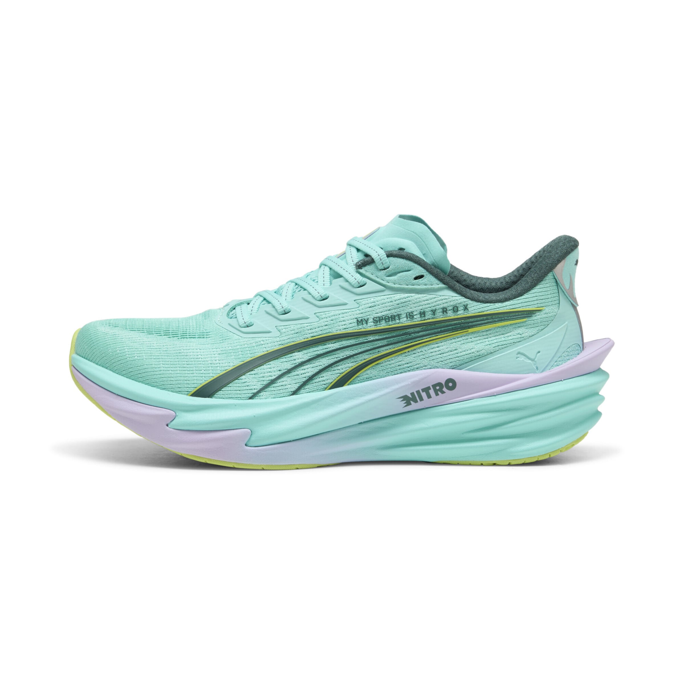 Chaussure de course 'Puma x Hyrox Deviate NITRO™ 4' PUMA en vert : devant