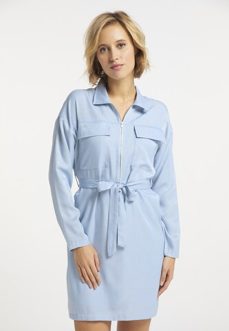 usha BLUE LABEL Shirt Dress in Blue: front