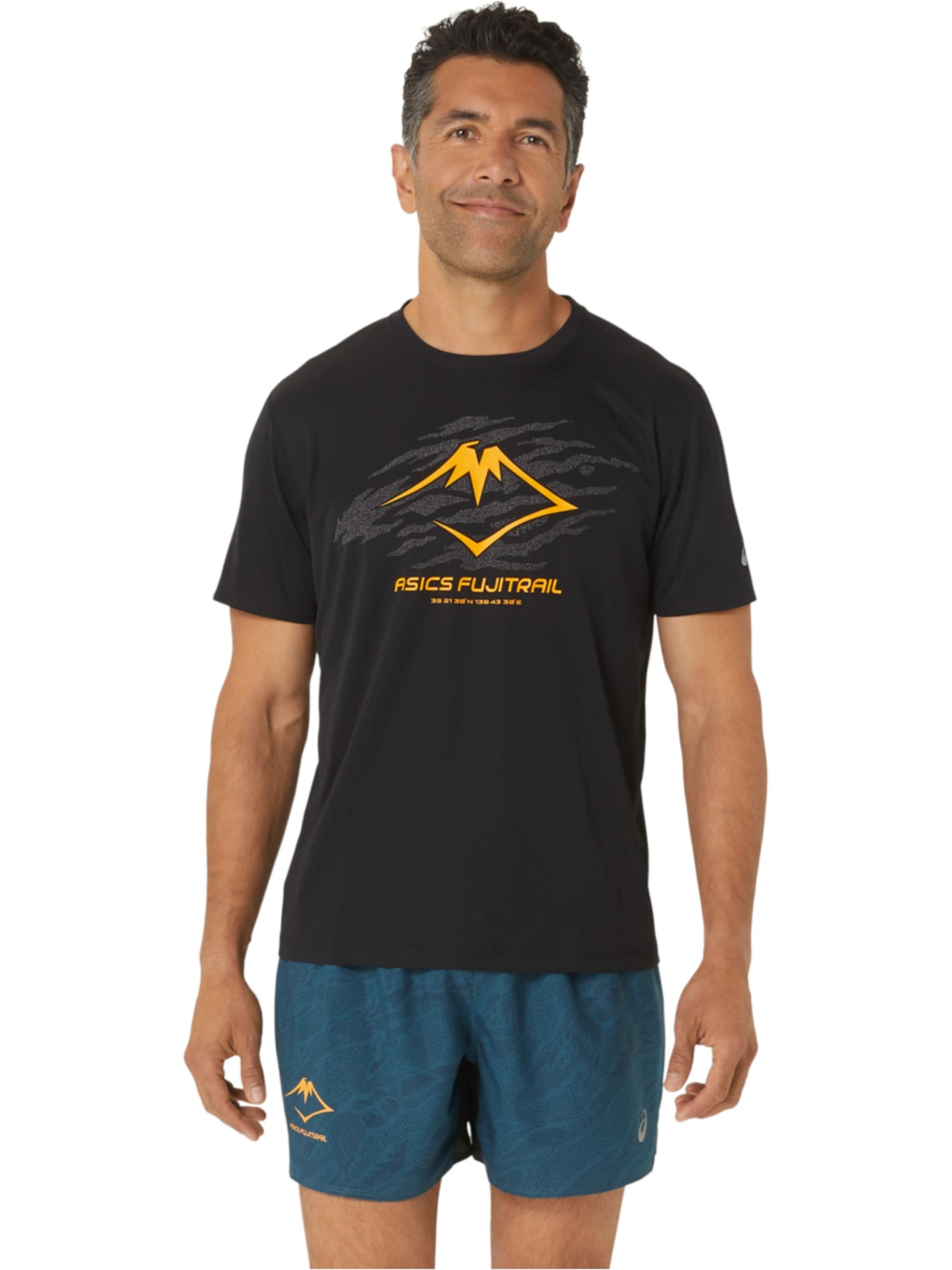ASICS Shirt 'ASICS Fujitrail Logo SS Top' in Grijs: voorkant