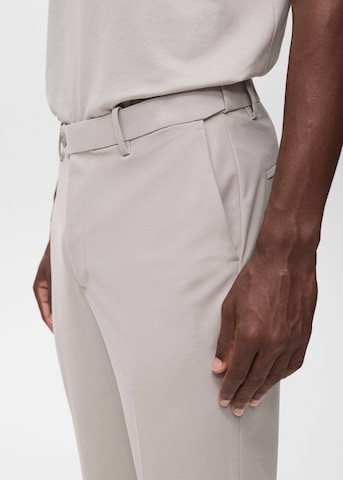 MANGO MAN Slim fit Pleated Pants 'Zurich' in Beige