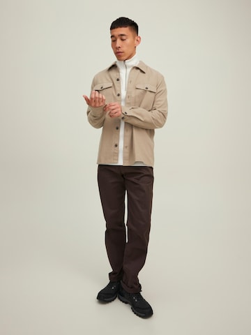 JACK & JONES Comfort Fit Skjorta 'EJAY' i beige