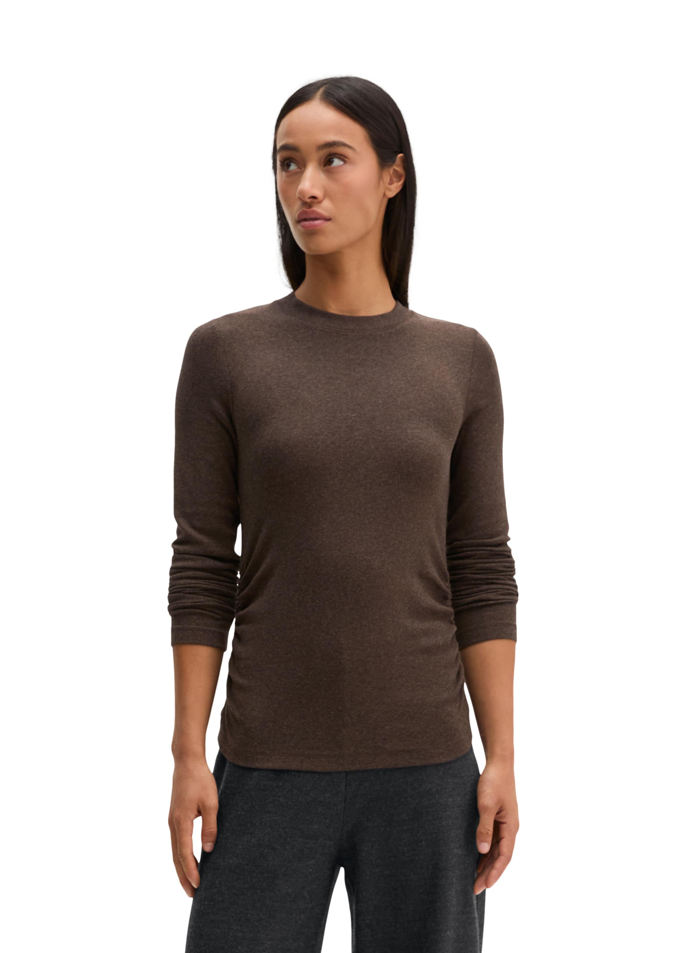 Marc O'Polo Shirt in Bruin: voorkant