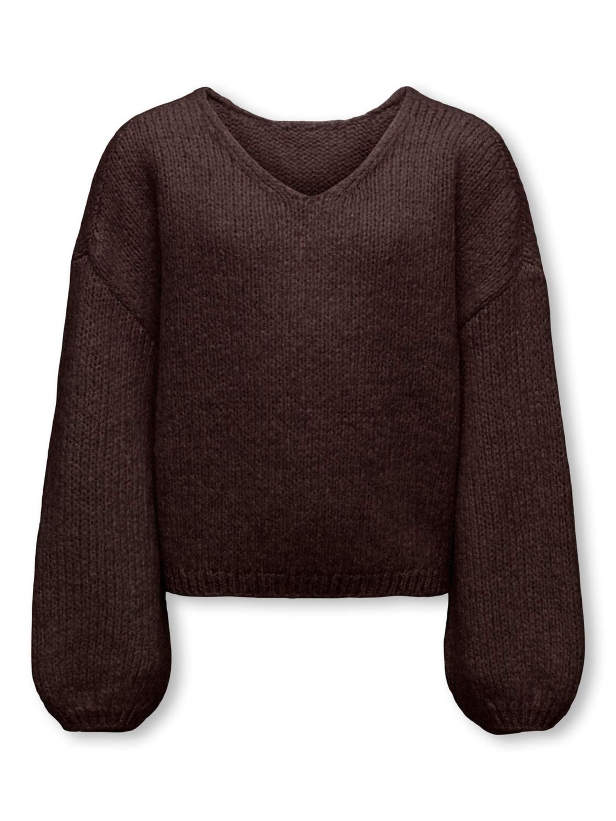 KIDS ONLY GIRL Pullover 'Strickpullover V-Ausschnitt Kogdinea'‌‌‌‌‌‌ in Braun: Vorderseite