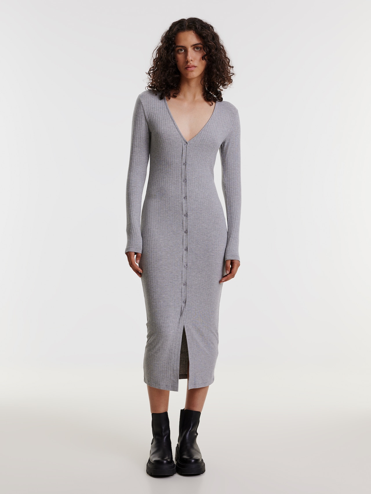 EDITED Producten Jurk 'Lacie' Grijs gemêleerd