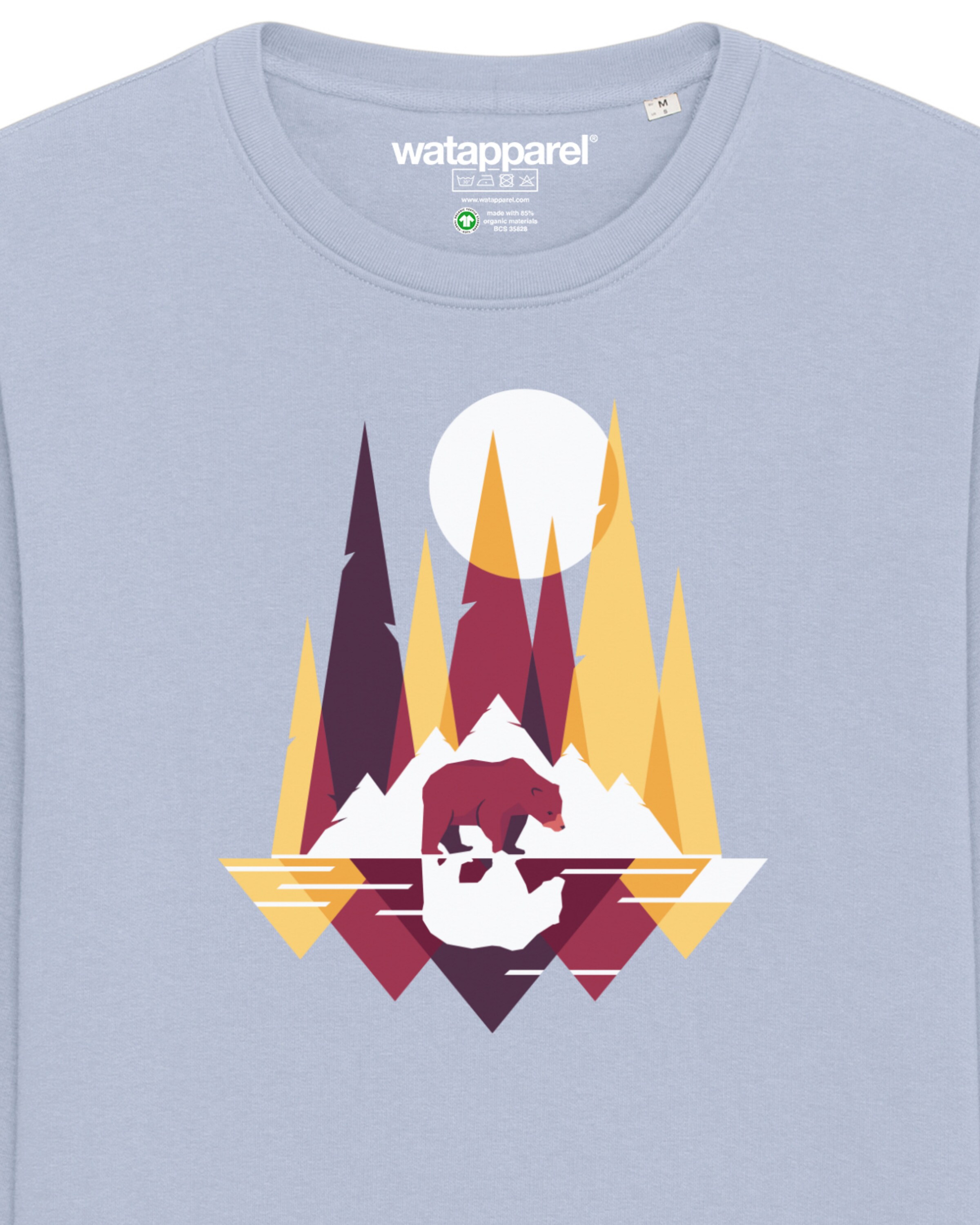 Felpa 'Von Bären und Bergen' di Watapparel in blu