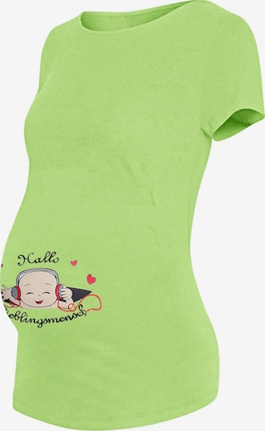 M.M.C. Shirt 'Hallo Lieblingsmensch Umstandsshirt' in Green: front