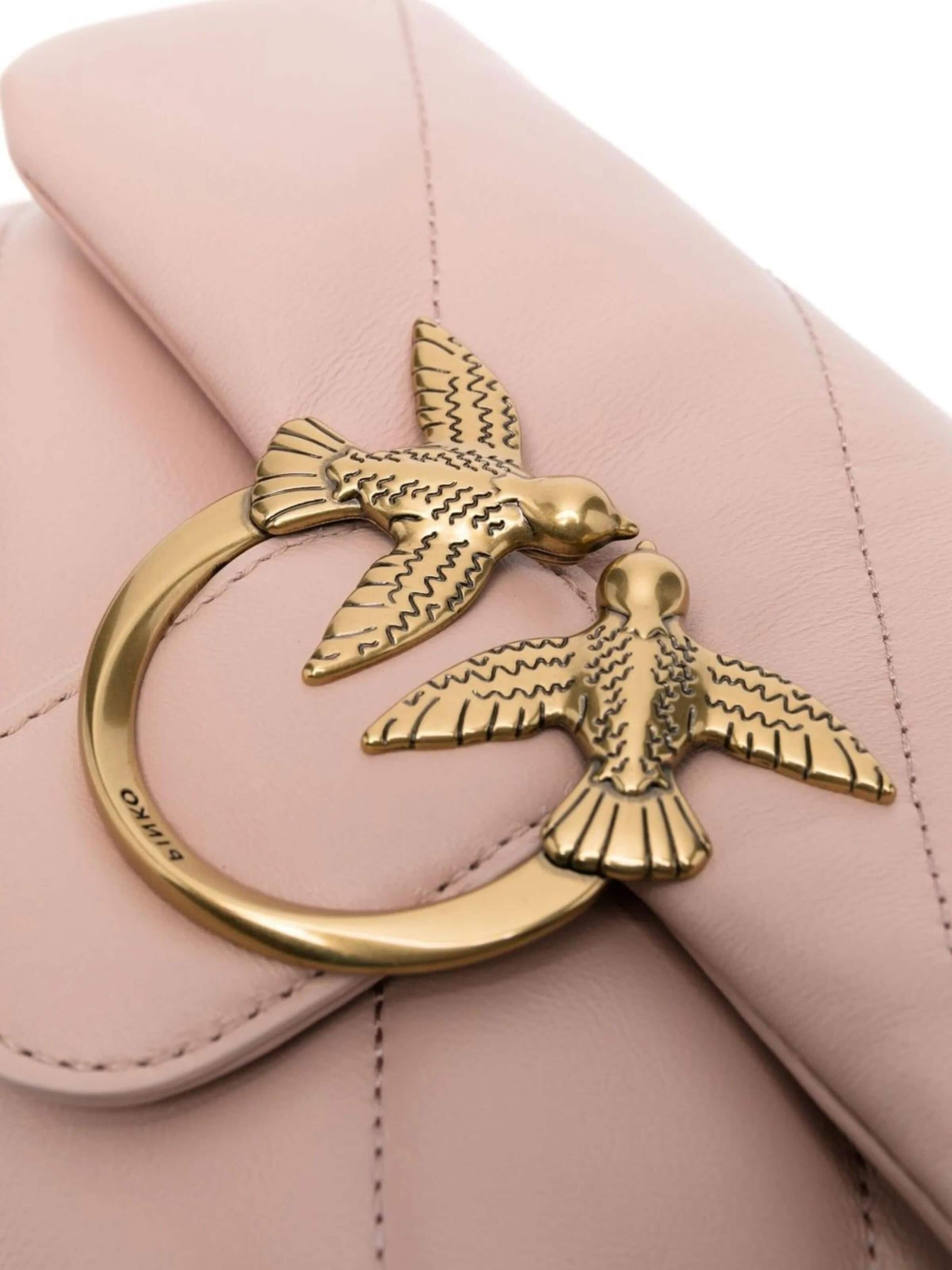 PINKO Schoudertas 'Pinko Sac Rabat Love Puff Baby Cl Sheep Nappa Rose' in Roze