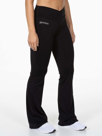 Divina Flared Sporthose in Schwarz