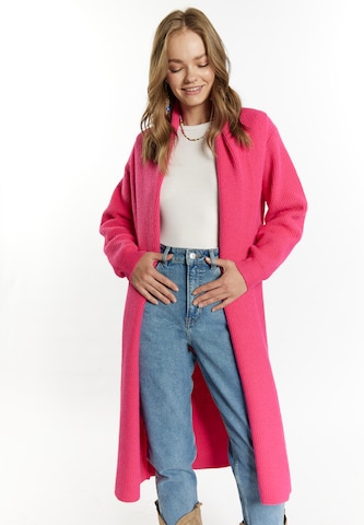 Cardigan IZIA en rose : devant