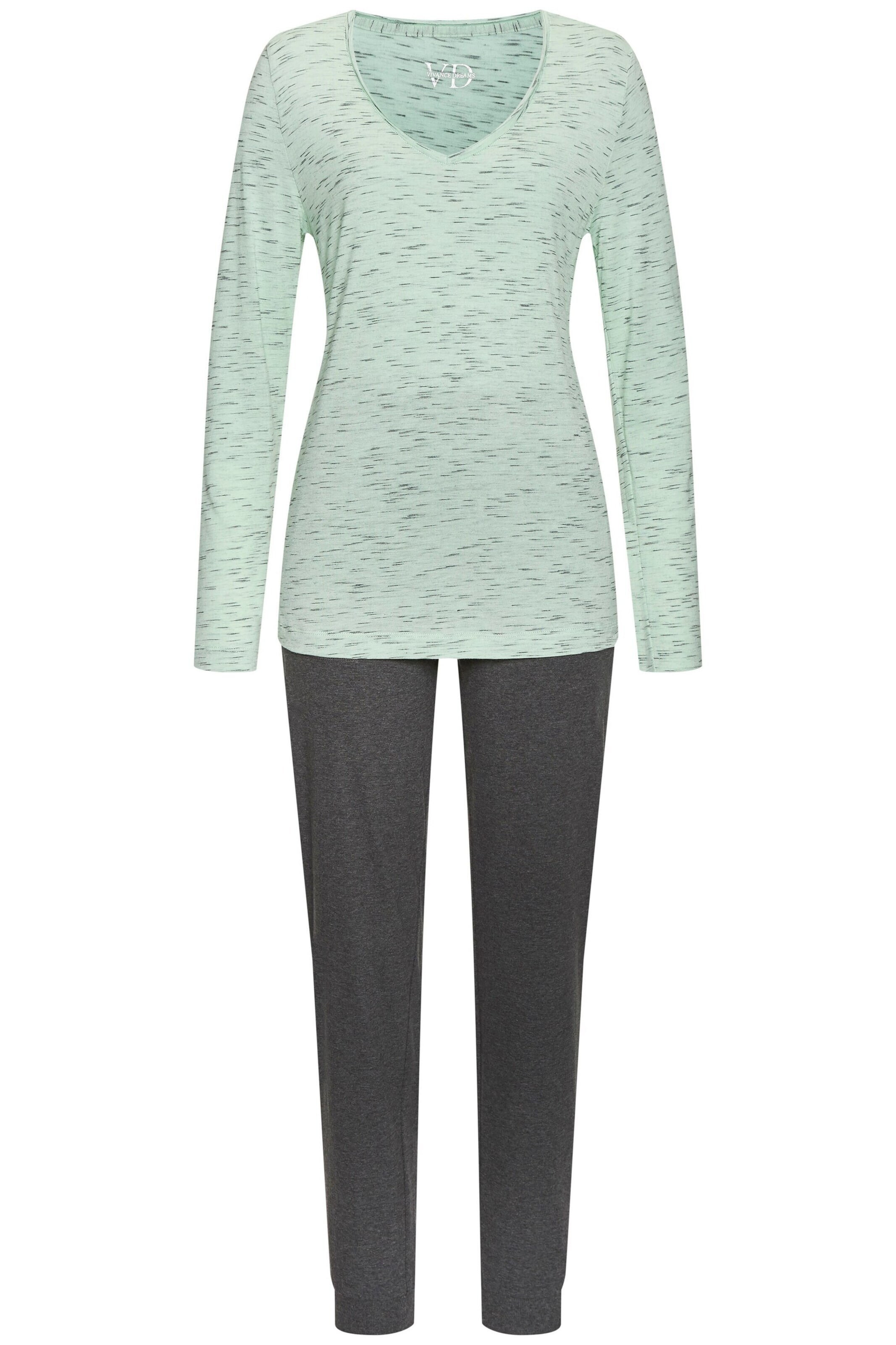 VIVANCE Pyjama 'Dreams' in Grün: Vorderseite