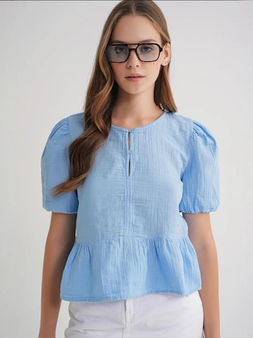 MixRay Bluse in Blau: Vorderseite