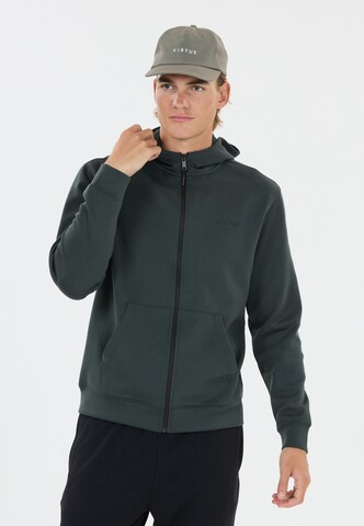 Virtus Sweatvest 'Taro V2' in Groen: voorkant