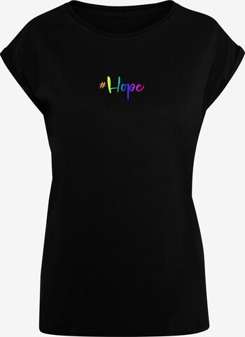 Maglietta 'Hope Rainbow' di Merchcode in nero: frontale