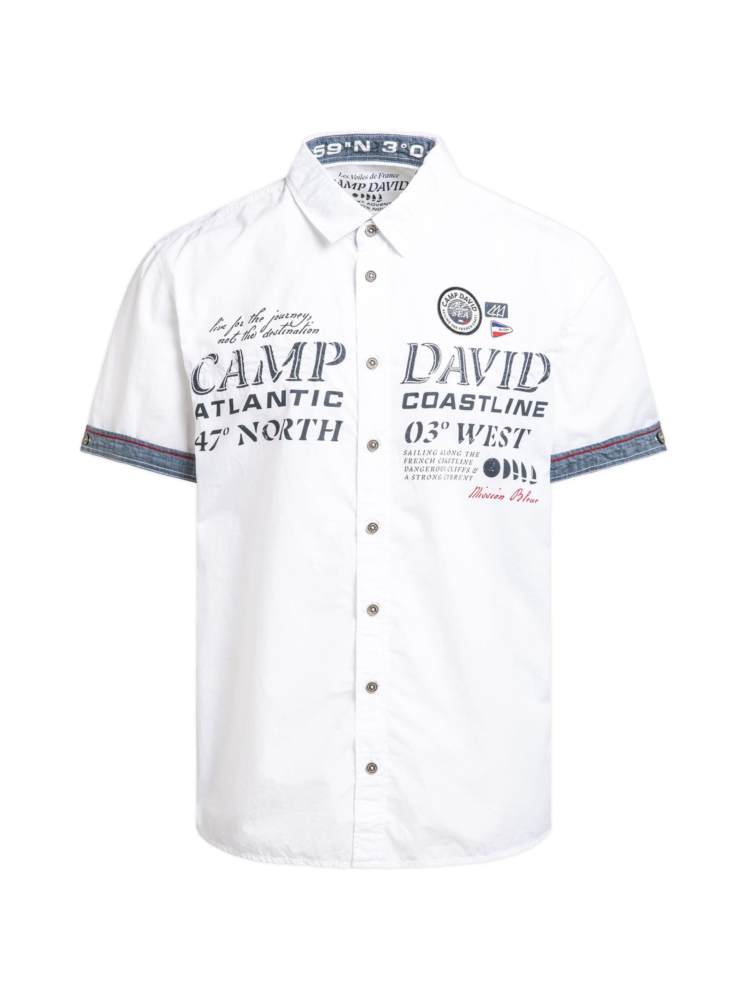 Regular fit Camicia 'French Coast I' di CAMP DAVID in bianco: frontale