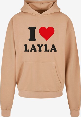 Sweat-shirt 'I Love Layla' Merchcode en beige : devant