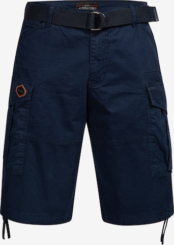 Pantalon cargo Alessandro Salvarini en bleu : devant