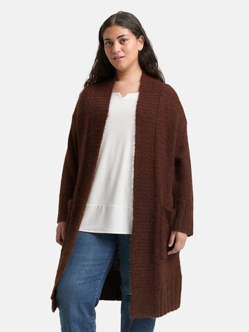 Tom Tailor Women + Gebreid vest in Bruin: voorkant