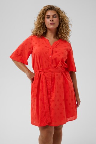KAFFE CURVE Kleid in Rot: Vorderseite