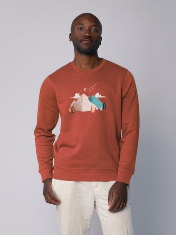 Watapparel Sweatshirt 'Night & Clouds' in Bruin: voorkant