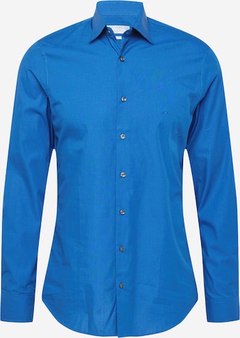 Michael Kors - Ajuste estrecho Camisa 'FIL A FIL' en azul: frente