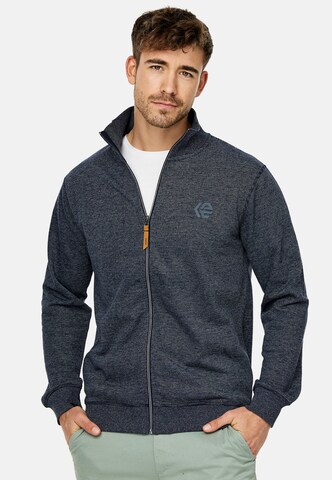 INDICODE JEANS Sweat jacket ' Yanic ' in Blue: front
