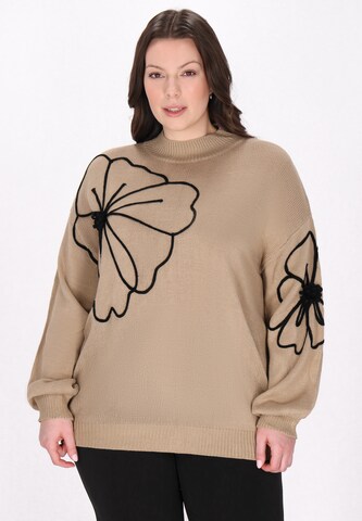 Usha - Jersey talla grande en azul: frente