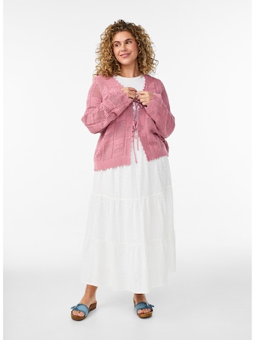 Zizzi Плетена жилетка 'MViola' в червено