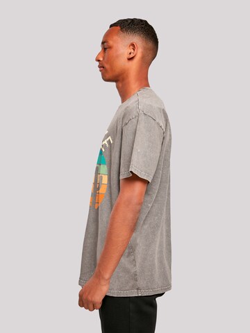 F4NT4STIC T-Shirt 'I Believe UFO Alien Sonnenuntergang' in Grau